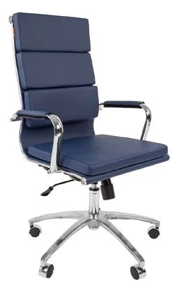 Офисное кресло CHAIRMAN 750 экокожа синяя в Заводоуковске - изображение