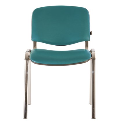 Офисный стул Brabix Iso CF-001 (хромированный каркас, кожзам бирюзовый) в Тюмени - изображение