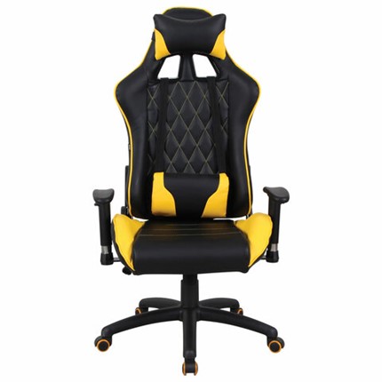 Компьютерное кресло Brabix GT Master GM-110 (две подушки, экокожа, черное/желтое) в Тюмени - изображение
