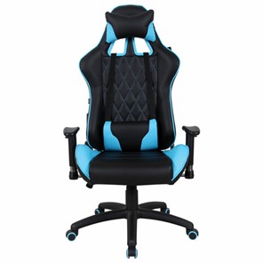 Кресло Brabix GT Master GM-110 (две подушки, экокожа, черное/голубое) 531928 в Тюмени