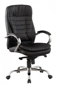 Кресло офисное ДамОфис J 9031-1 экокожа /хром, черный в Ишиме