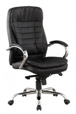 Кресло офисное J 9031-1 экокожа /хром, черный в Тюмени - изображение