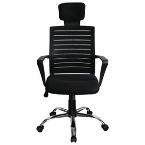 Кресло компьютерное Brabix Victory MG-016 (подголовник, хром, черное) 531924 в Тюмени