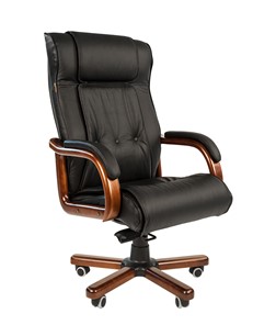 Кресло офисное CHAIRMAN 653 кожа черная в Тюмени