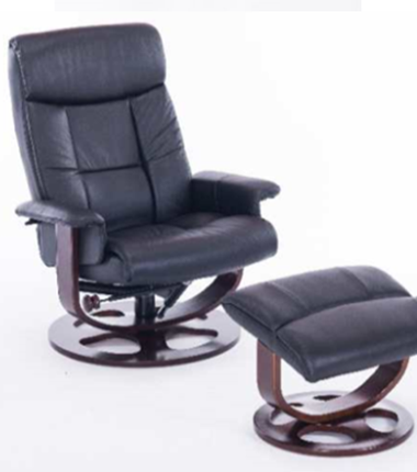 Компьютерное кресло J6011 для релаксации нат. кожа / дерево, черный в Заводоуковске - изображение