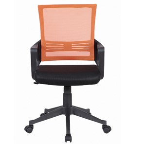 Компьютерное кресло Brabix Balance MG-320 (с подлокотниками, комбинированное черное/оранжевое) в Тюмени