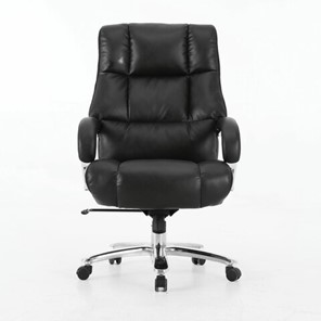 Кресло компьютерное Brabix Premium Bomer HD-007 (рециклированная кожа, хром, черное) 531939 в Тюмени