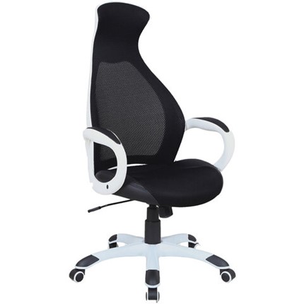 Кресло компьютерное Brabix Premium Genesis EX-517 (пластик белый, ткань/экокожа/сетка черная) в Тюмени - изображение