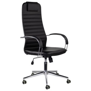 Офисное кресло Brabix Premium Pilot EX-610 CH (хром, кожзам, черное) 532418 в Тюмени