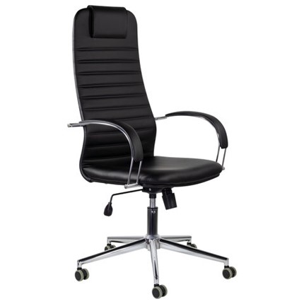 Офисное кресло Brabix Premium Pilot EX-610 CH (хром, кожзам, черное) в Заводоуковске - изображение