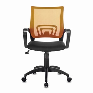 Кресло компьютерное Brabix Fly MG-396 (с подлокотниками, сетка, оранжевое/черное) 532084 в Тюмени