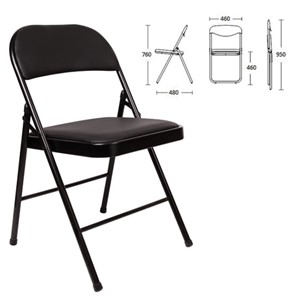 Офисный стул складной Brabix Golf Plus CF-003 Комфорт (черный каркас, кожзам черный) 531566 в Тюмени