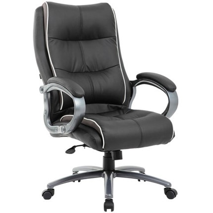 Кресло компьютерное Brabix Premium Strong HD-009 (экокожа черная, ткань серая) 531945 в Заводоуковске - изображение