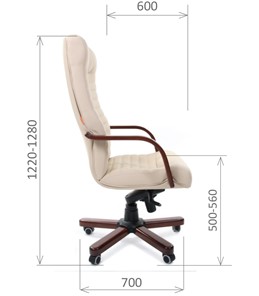 Офисное кресло CHAIRMAN 480 WD, экокожа, цвет бежевый в Тюмени - предосмотр 2