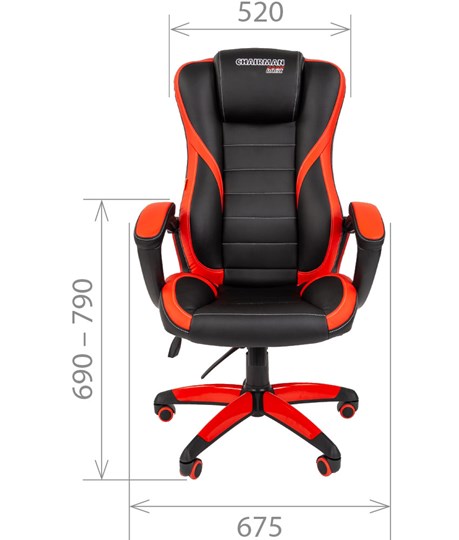 Офисное кресло CHAIRMAN GAME 22 эко кожа, черный/красный в Заводоуковске - изображение 1
