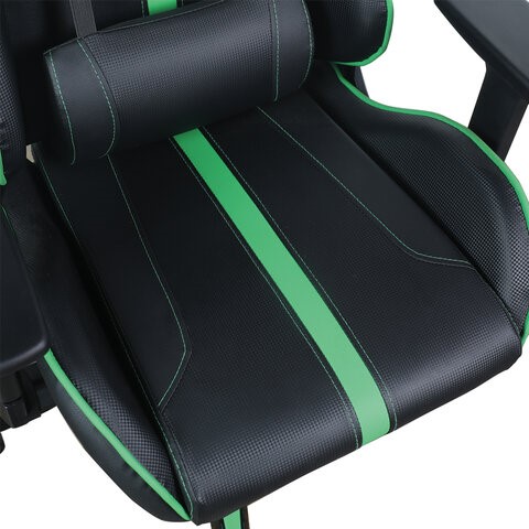 Компьютерное кресло Brabix GT Carbon GM-120 (две подушки, экокожа, черное/зеленое) 531929 в Заводоуковске - изображение 7