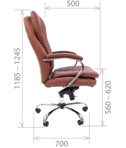 Кресло офисное CHAIRMAN 795 кожа, цвет коричневый в Заводоуковске - предосмотр 2
