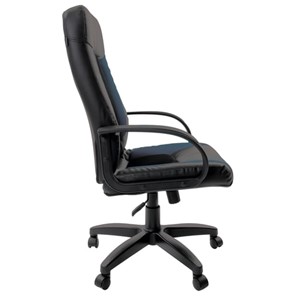 Кресло офисное Brabix Strike EX-525 (экокожа черная/синяя, ткань серая, TW) в Заводоуковске - предосмотр 1