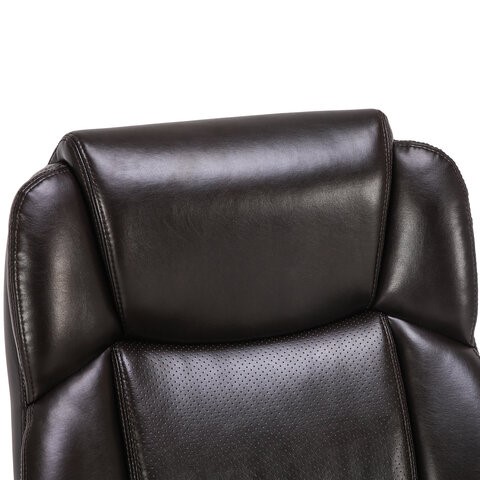 Кресло компьютерное Brabix Premium Favorite EX-577 (пружинный блок, рециклир. кожа, коричневое) 531936 в Тюмени - изображение 5