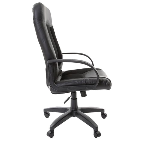 Офисное кресло Brabix Strike EX-525 (экокожа черная, ткань черная, TW) в Заводоуковске - изображение 1