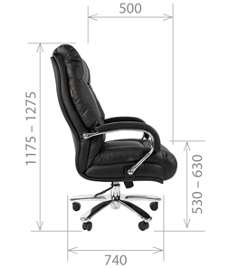 Офисное кресло CHAIRMAN 405 черное нат.кожа/экокожа в Заводоуковске - предосмотр 4