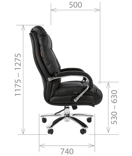 Офисное кресло CHAIRMAN 405 черное нат.кожа/экокожа в Заводоуковске - изображение 4