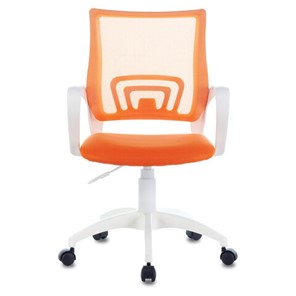 Офисное кресло Brabix Fly MG-396W (с подлокотниками, пластик белый, сетка, оранжевое) в Тюмени - предосмотр 1