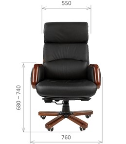 Кресло офисное CHAIRMAN 417 кожа черная в Заводоуковске - предосмотр 1