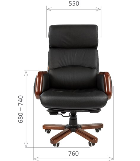 Кресло офисное CHAIRMAN 417 кожа черная в Заводоуковске - изображение 1