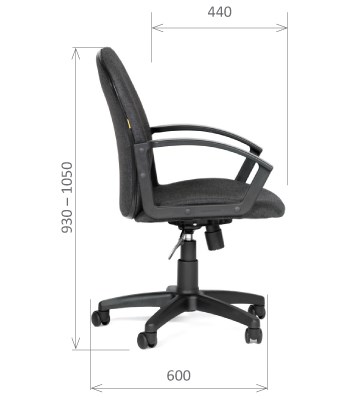 Офисное кресло CHAIRMAN 681 Ткань C-3 черное в Заводоуковске - изображение 2