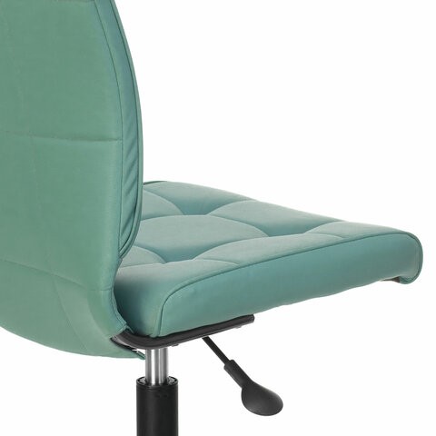 Офисное кресло Brabix Stream MG-314 (без подлокотников, пятилучие серебристое, экокожа, серо-голубое) 532079 в Заводоуковске - изображение 5