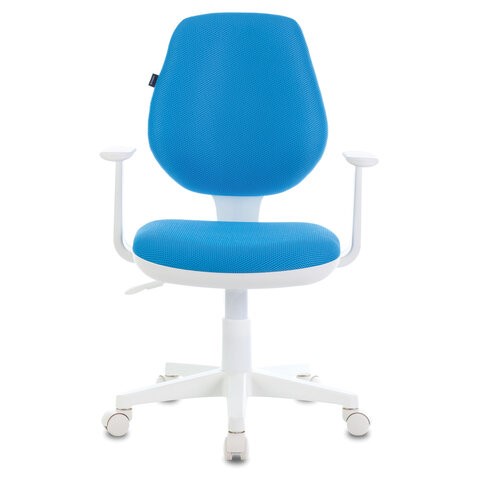 Кресло Brabix Fancy MG-201W (с подлокотниками, пластик белый, голубое) в Тюмени - изображение 1