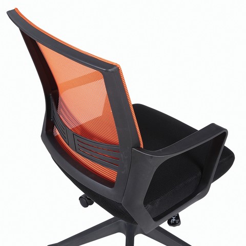 Компьютерное кресло Brabix Balance MG-320 (с подлокотниками, комбинированное черное/оранжевое) 531832 в Заводоуковске - изображение 6