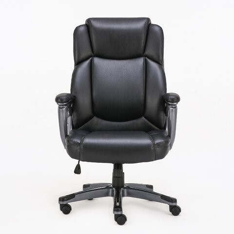 Кресло офисное Brabix Premium Favorite EX-577 (пружинный блок, рециклированная кожа, черное) в Заводоуковске - изображение 2