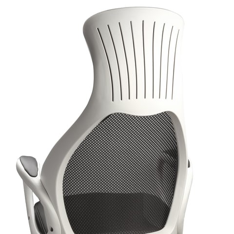 Кресло компьютерное Brabix Premium Genesis EX-517 (пластик белый, ткань/экокожа/сетка черная) в Тюмени - изображение 6