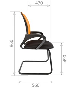 Кресло компьютерное CHAIRMAN 696V, цвет оранжевый в Заводоуковске - предосмотр 2