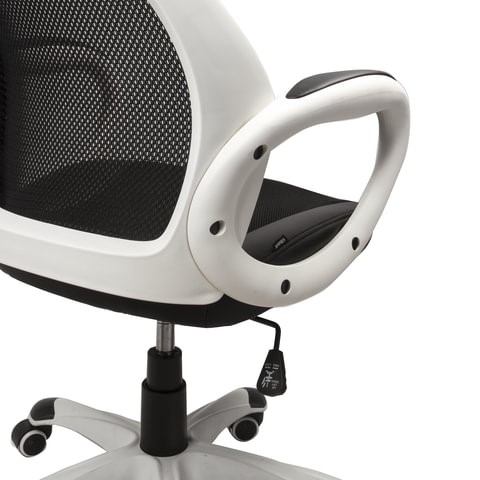 Кресло компьютерное Brabix Premium Genesis EX-517 (пластик белый, ткань/экокожа/сетка черная) в Заводоуковске - изображение 4