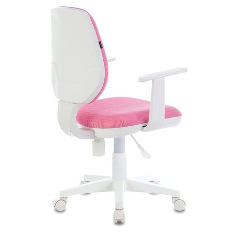 Офисное кресло Brabix Fancy MG-201W (с подлокотниками, пластик белый, розовое) 532409 в Тюмени - изображение 2