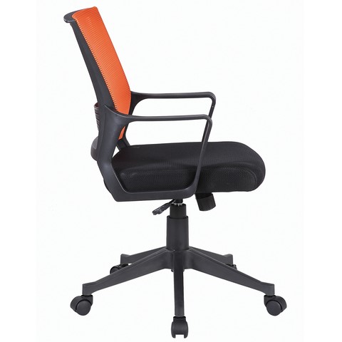 Компьютерное кресло Brabix Balance MG-320 (с подлокотниками, комбинированное черное/оранжевое) 531832 в Заводоуковске - изображение 1