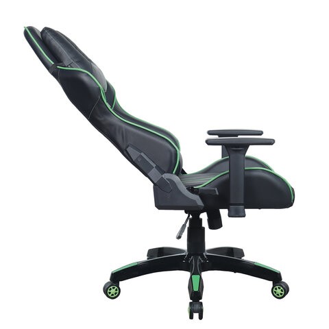 Компьютерное кресло Brabix GT Carbon GM-120 (две подушки, экокожа, черное/зеленое) 531929 в Тюмени - изображение 4