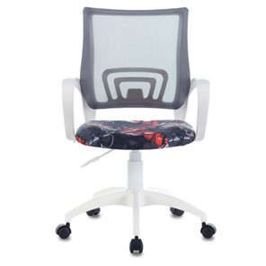 Офисное кресло Brabix Fly MG-396W (с подлокотниками, пластик белый, сетка, серое с рисунком "Graffity") 532404 в Заводоуковске - предосмотр 3