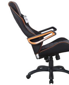 Офисное кресло Brabix Techno Pro GM-003 (ткань, черное/серое, вставки оранжевые) в Тюмени - предосмотр 1