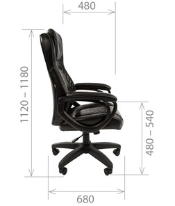 Кресло офисное CHAIRMAN 432, экокожа, цвет черный в Заводоуковске - предосмотр 2