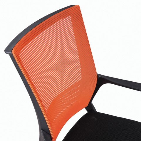 Компьютерное кресло Brabix Balance MG-320 (с подлокотниками, комбинированное черное/оранжевое) в Тюмени - изображение 3