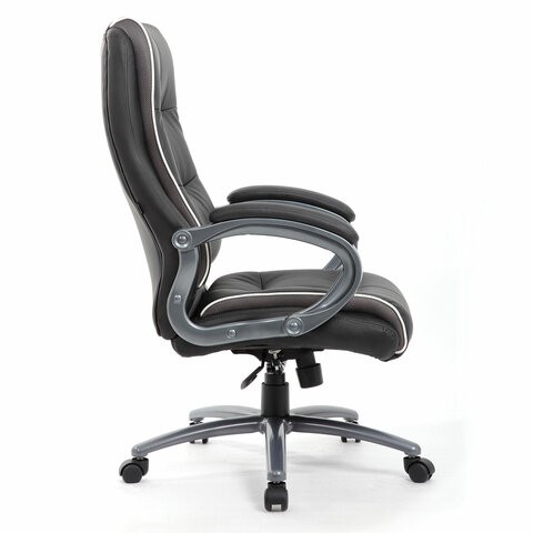 Кресло компьютерное Brabix Premium Strong HD-009 (экокожа черная, ткань серая) 531945 в Заводоуковске - изображение 1