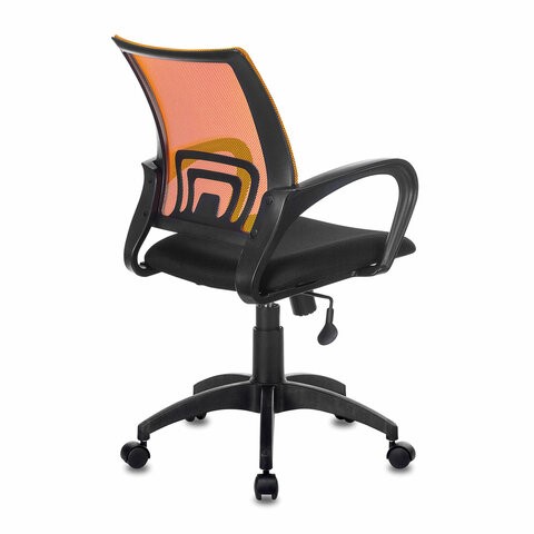 Кресло компьютерное Brabix Fly MG-396 (с подлокотниками, сетка, оранжевое/черное) в Тюмени - изображение 2