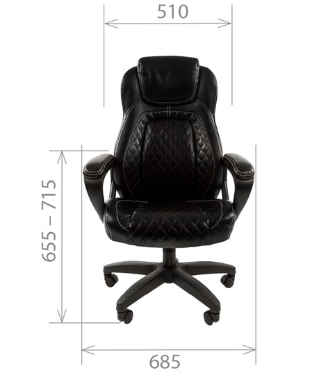 Кресло офисное CHAIRMAN 432, экокожа, цвет черный в Тюмени - изображение 1