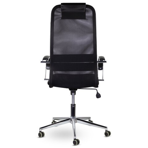 Офисное кресло Brabix Premium Pilot EX-610 CH (хром, ткань-сетка, черное) 532417 в Тюмени - изображение 4