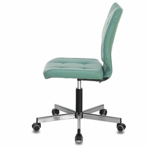 Офисное кресло Brabix Stream MG-314 (без подлокотников, пятилучие серебристое, экокожа, серо-голубое) 532079 в Тюмени - предосмотр 3