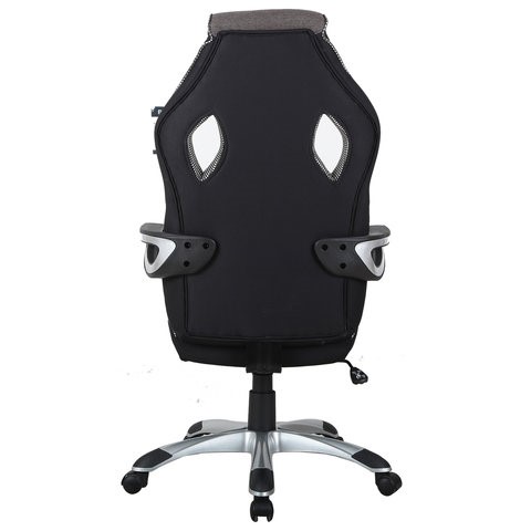 Кресло компьютерное Brabix Techno GM-002 (ткань, черное/серое, вставки белые) в Заводоуковске - изображение 3